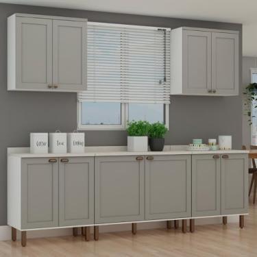 Imagem de Armário de Cozinha Genialflex Iluminata 5 Peças Branco Fendi