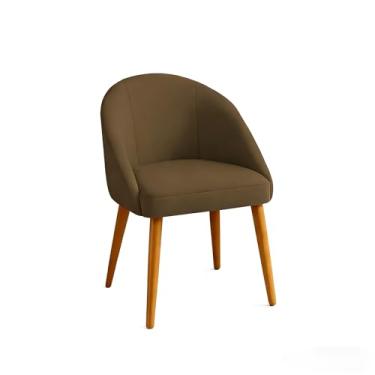 Imagem de Kit 2 Cadeiras de Jantar e Sala de Estar Lua - Decorativas Poltronas Estáticas, Ideal para Salão, Quarto e Recepção Residencial, Elegantes e Confortáveis (KIT 2 LUA MARROM)