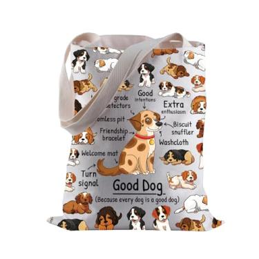 Imagem de BLUPARK Bolsa de compras Anatomy Of A Dog Good Dog Canvas Tote Bag Pet Lover Gift for Mom Dad BFF (Good Dog)