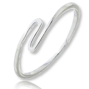 Imagem de Anel Feminino Onda Mar Delicado Prata Legitima - La&Ny Pratas, 24, Pra