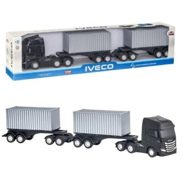 Imagem de Caminhão Rodotrem 60cm Iveco S-Way Com Container - Brinquedo Infantil 