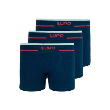 Imagem de Kit com 3 Cuecas Infantil Boxer Lupinho 137-010 - Lupo, Azul marinho, 
