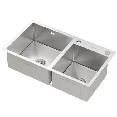 Imagem de Cuba Gourmet Para Cozinha Nápoles Dupla Aço Inox 304 GoldenX