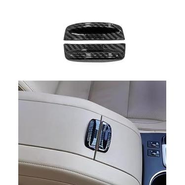 Imagem de ANUNFRRE Acessórios de carro adequados para Toyota Highlander 2015-2019 ABS interior console caixa apoio de braço borda lantejoulas guarnição conjunto 2 peças (fibra de carbono)