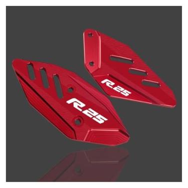 Imagem de Anti-derrapante Para YZF-R3 YZF-R25 yzf r3 r25 r3 r25 apoio para os pés pedal dianteiro asa suporte placas de calcanhar protetor(Red 25)