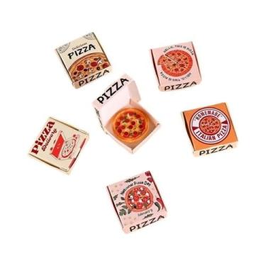 Imagem de Modelo De Caixa De Pizza Ou Embalagem Miniatura 6 Peças Acessórios De 