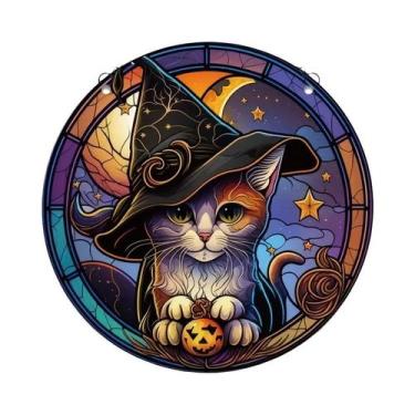 Imagem de Decoração De Janela Em Acrílico Gato Preto Suncatcher Tema Animal Pres