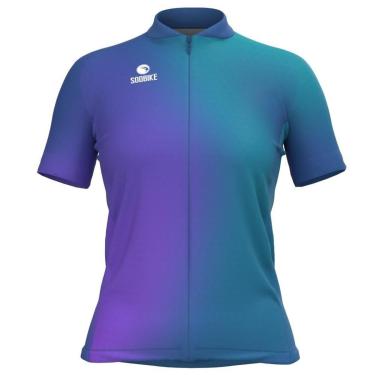 Imagem de CAMISA CICLISMO FEMININA SÓDBIKE, PROTEÇÃO SOLAR 20, ZIPER FULL, DEGRADE - P-Feminino