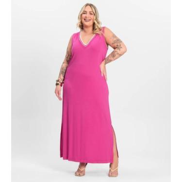 Imagem de Vestido Plus Size em Viscose Secret Glam Rosa, Plus G4, Rosa