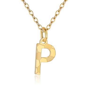 Imagem de RUOOUY Colar feminino com inicial de futebol banhado a ouro 18K, pingente de letra A-Z, joia de futebol, acessórios esportivos, presente de Natal para namorada, filha, Aço inoxidável, Sem Pedra