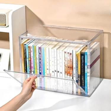 Imagem de Caixa Organizadora de Livros Acrílico Transparente - Grande Capacidade com Tampa, Exibição e Proteção Contra Poeira, Ideal para Livros, Revista, Colecionáveis em Casa e Escritório (5-1UN)