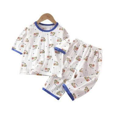 Imagem de Conjunto De Pijamas Infantis Fofos De Manga Longa, Tecido Leve E Confo