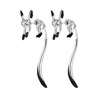 Imagem de Brincos Femininos De Moda Com Design De Raposa, Brincos Longos Com Cau