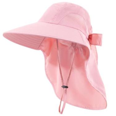 Imagem de Chapéu de sol feminino DOCVIT com proteção UV impermeável rosa