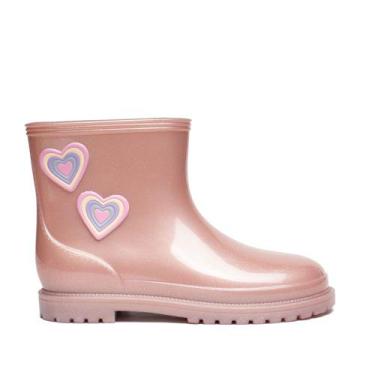 Imagem de Bota Infantil Molekinha Galocha PVC Perolado Rosa, Rosa, 30