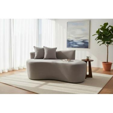 Imagem de Namoradeira Sofá Feijão Hana 130cm Orgânica Bouclé - Mansão Decor