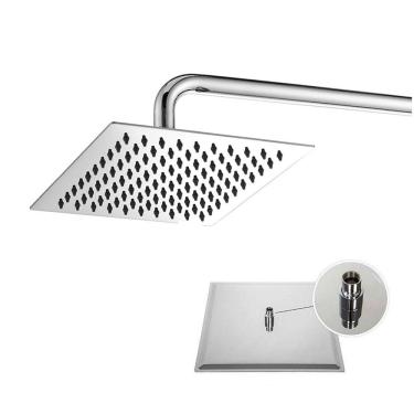 Imagem de Chuveiro Inox Ducha 20X20 Quadrado Cromado Piscina Area Exte