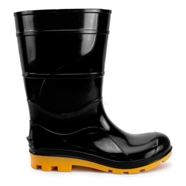 Imagem de Bota Pvc Borracha Cano Médio Galocha Impermeável Epi Crival, Preto, 39