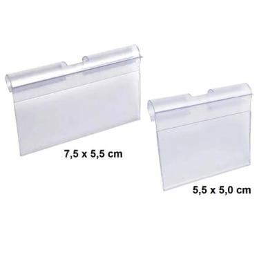 Imagem de Porta Etiqueta de Preço PVC Cristal transp.-KIT 60 Peças 7,5x5,5 cm e 