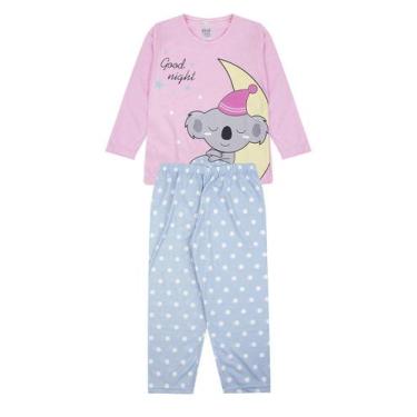 Imagem de Pijama Infantil Feminino Inverno Good Night - Hey Kids Rosa Claro - He
