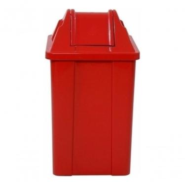 Imagem de Kit 3 Lixeira Plástica Cesto Quadrado com Tampa Vai e Vem 60L em Plástico Abertura Basc...
