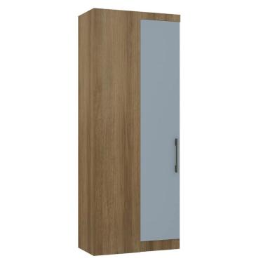 Imagem de Guarda Roupa Canto Reto 90cm Com 1 Porta Delphi Avelã/grey L01 - Mpozenato