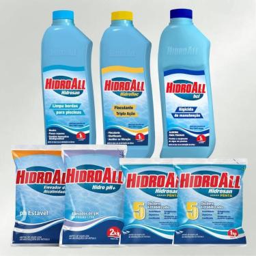 Imagem de Kit Para Tratamento Da Piscina Hidroall - àgua Limpa E Cristalina