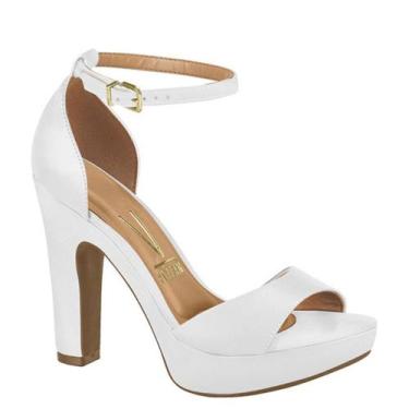 Imagem de Sandalia Feminina Vizzano Salto Grosso Meia Pata 6292117, Branco pelic