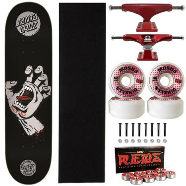 Imagem de Skate Santa Cruz Montado 8.0 Profissional Moska 60 Red Bones-Masculino