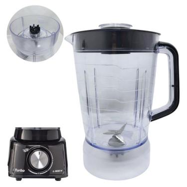 Imagem de Copo Liquidificador Compatível Mondial L900 Tampa Preta Lâmina Fixa - 