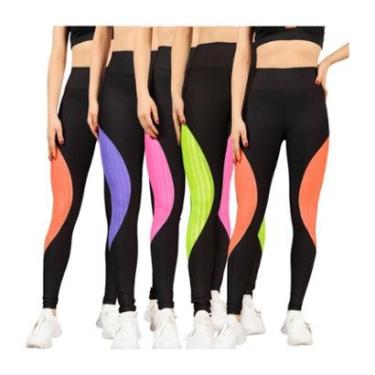 Imagem de KIT 5 CALÇAS Leg LEGGING REDINHA Cintura Alta Fitness Treino Casual Corrida Academia Co...