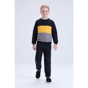 Imagem de Conjunto Infantil de Inverno Masculino Moletom Tricolor-Masculino