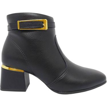 Imagem de Bota Feminina Casual Dia a Dia Passeio Trabalho Festa Com Fivela Cano Baixo Salto Bloco Médio Ultra Conforto Modare 7082.207