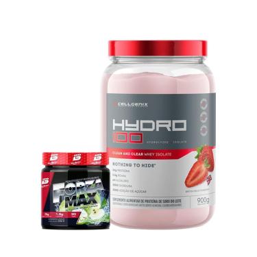 Imagem de Kit Whey Protein Isolado 100% Hydro 900g - Cellgenix + Pré-Treino Forza Max 300g - Bio...