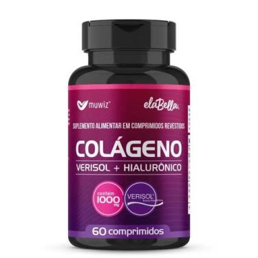 Imagem de Colágeno Verisol e Ácido Hialurônico Muwiz ElaBella 1000mg 60 Comprimi