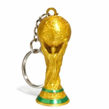 Imagem de Chaveiro Taça da Copa do Mundo Dourada Futebol Brasil Chaves - Escola 
