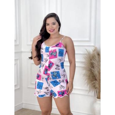Imagem de Pijama Macaquinho de Alça Stitch Rabisco Sentado - Lulupampão Kids, P