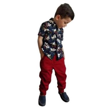 Imagem de Calça Jogger Infantil Menino - Klake Boy, Marsala, 6
