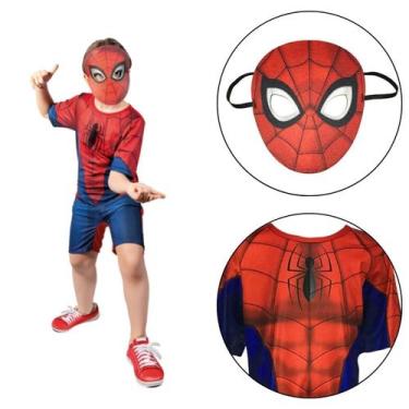 Imagem de Fantasia Homem Aranha Basica Infantil Curta Com Máscara - Novabrink, g