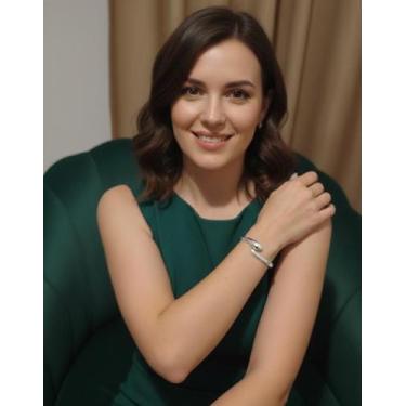 Imagem de Bracelete Delicado Serpente Feminino Bijuteria Elegante - Deusa Modas,