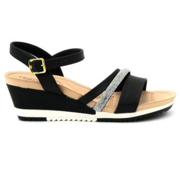 Imagem de Sandalia Modare 7123.147 Anabela Plataforma Casual Feminino, 38, Preto