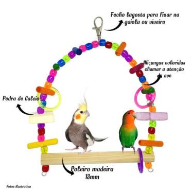 Imagem de Brinquedo Balanço Pedra Cálcio Calopsita Toco Tucano
