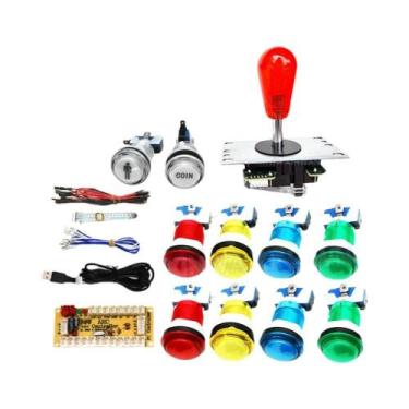 Imagem de Kit De Arcade LED Estilo Americano Para PC Raspberry Pi Com Cabo Encod