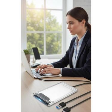 Imagem de 2x Case HD SSD 2.5 SATA Transparente USB 3.0 Até 4TB - Congratulations