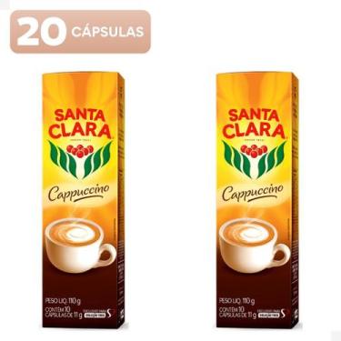 Imagem de Kit com 20 cápsulas de Cappuccino Santa Clara (2 caixas) - Três Coraçõ