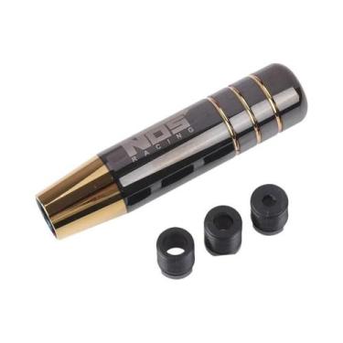 Imagem de Manopla De Câmbio Universal Em Alumínio 13cm Dourado Queimado E Preto 