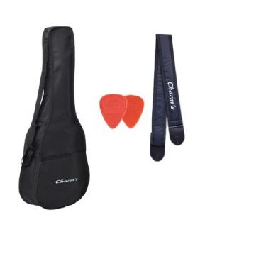 Imagem de Bag capa violão infantil criança 3/4 simples nylon com alça e bolso + 