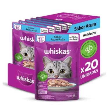 Imagem de Kit 20 Sachês Whiskas Gato Adulto Atum 85g