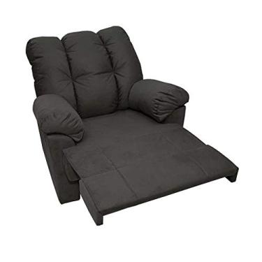 Imagem de Poltrona Reclinável Manual Adele Veludo Cinza Escuro