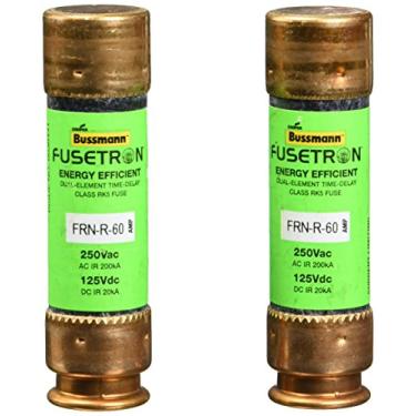 Imagem de Bussmann BP/FRN-R-60 Fusetron 60 Amp Fusetron Dual Element Time-Delay Current Limiting Class RK5 Fuse, 250V Carded UL Listed, 2 pacotes